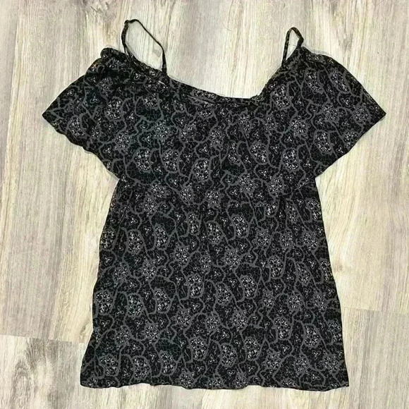 NWT Free People Patterned Ruffle Off Shoulder Mini Dress Removable Straps Size S - Picture 7 of 7